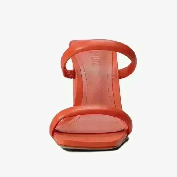 NWT SCHUTZ Ully Nappa Leather Double Straps Heeled Sandal - Picture 7 of 16